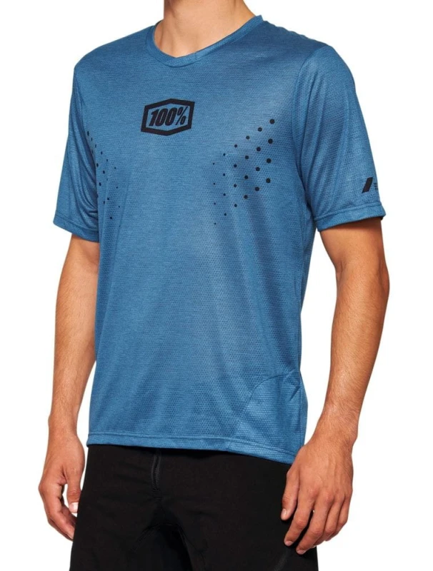 Koszulka męska 100% AIRMATIC Mesh Jersey krótki rękaw slate blue roz. S (NEW 2022)