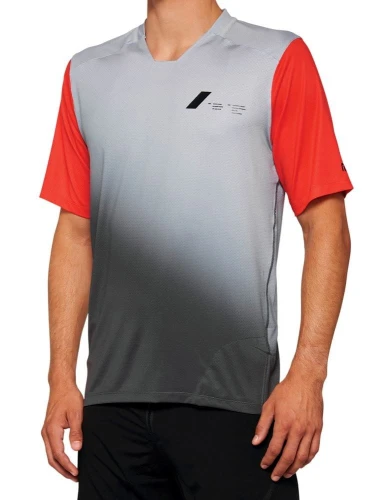 Koszulka męska 100% CELIUM Jersey krótki rękaw grey racer red roz. S