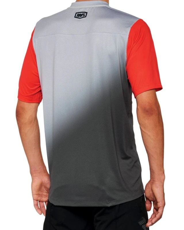 Koszulka męska 100% CELIUM Jersey krótki rękaw grey racer red roz. M