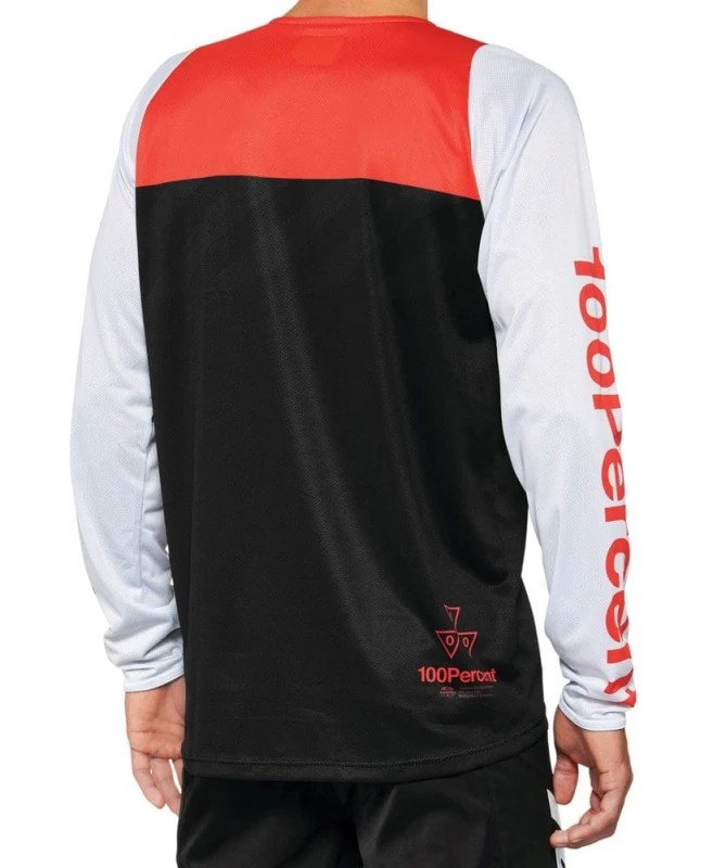 Koszulka męska 100% R-CORE Jersey długi rękaw black racer red roz. S (NEW 2022)