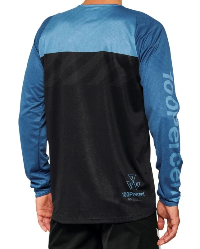 Koszulka męska 100% R-CORE Jersey długi rękaw black slate blue roz. L (NEW 2022)