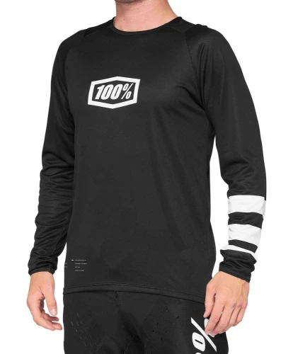 Koszulka męska 100% R-CORE Jersey długi rękaw black white roz. XL (NEW 2022)