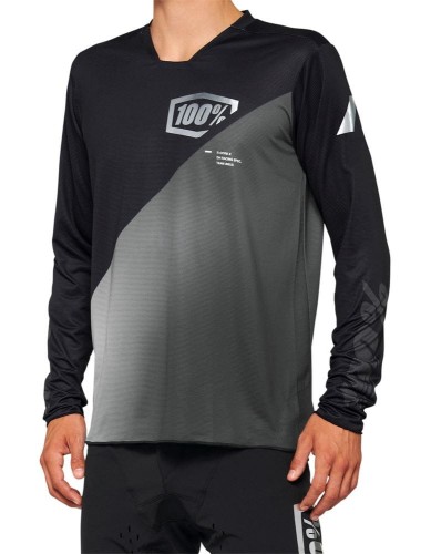 Koszulka męska 100% R-CORE X Jersey długi rękaw black grey roz. XXL (NEW 2022)