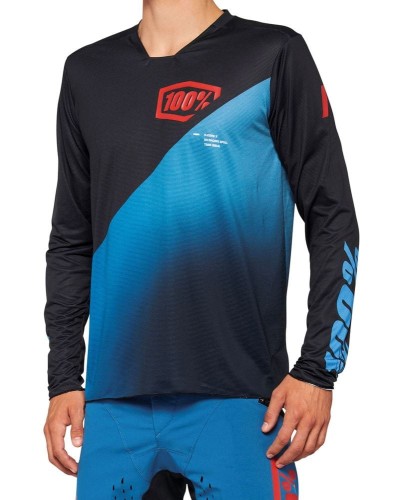 Koszulka męska 100% R-CORE X Jersey długi rękaw black slate blue roz. S (NEW 2022)