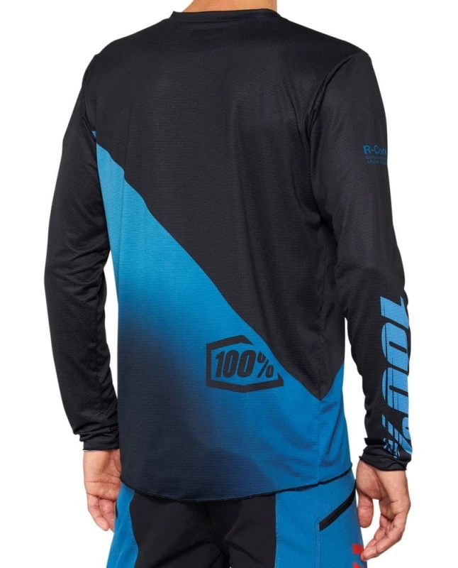 Koszulka męska 100% R-CORE X Jersey długi rękaw black slate blue roz. L (NEW 2022)
