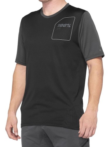 Koszulka męska 100% RIDECAMP Jersey krótki rękaw black charcoal roz. M