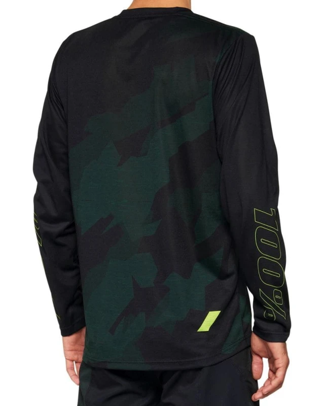 Koszulka męska 100% AIRMATIC LE Long Sleeve Black Camo roz. S
