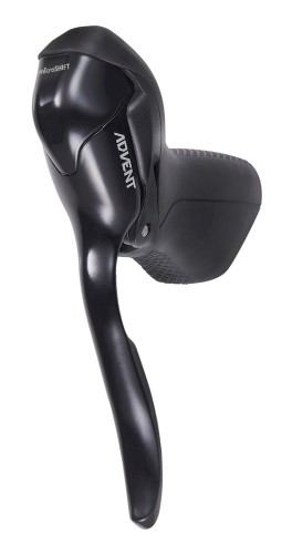 Klamkomanetka MICROSHIFT ADVENT, Lewa, 1.rzędowa, Nie kompatybilna z Shimano, Dual Control, Z Dźwignią Hamulca Tylko, Czarna (NEW)