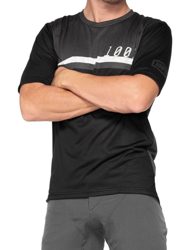 Koszulka męska 100% AIRMATIC Jersey krótki rękaw black charcoal roz. M (NEW 2022)