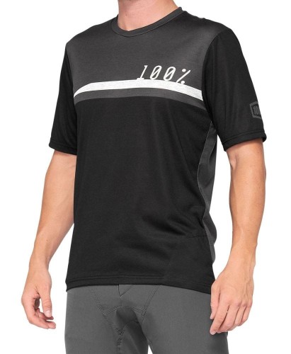 Koszulka męska 100% AIRMATIC Jersey krótki rękaw black charcoal roz. L (NEW 2022)