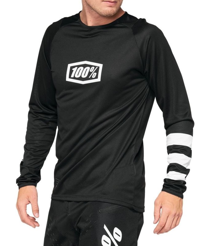 Koszulka juniorska 100% R-CORE Youth Jersey długi rękaw black white roz. XL (NEW 2022)