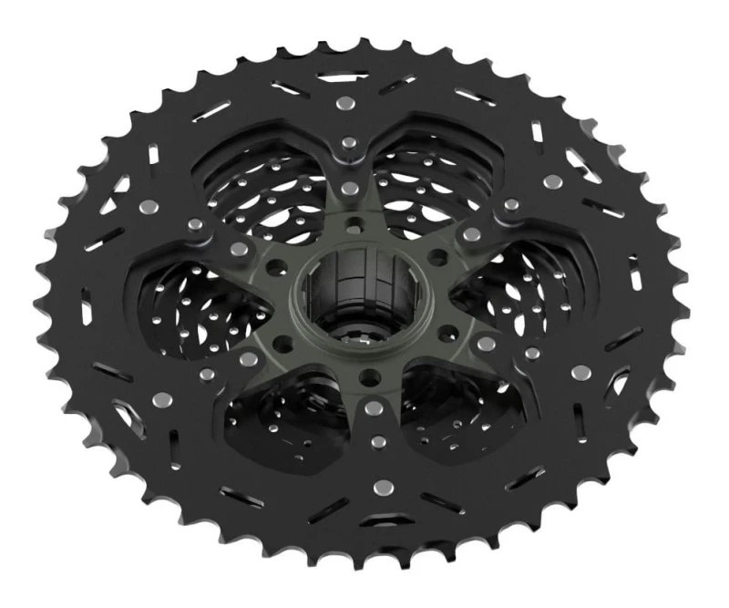 Kaseta MICROSHIFT XCD 11.rzędowa, Stalowa do 36T Aluminiowa 42T, Kompatybilna z Shimano, 11-13-15-17-19-21-24-28-32-36-42(Al.), Czarna, Mocowanie Spid