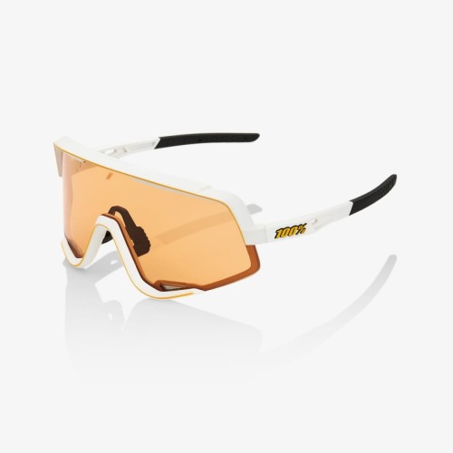 Okulary 100% GLENDALE Soft Tact Off White - Persimmon Lens (Szkło Pomarańczowe, LT 52% + Szkło Przeźroczyste, LT 93%) (NEW)