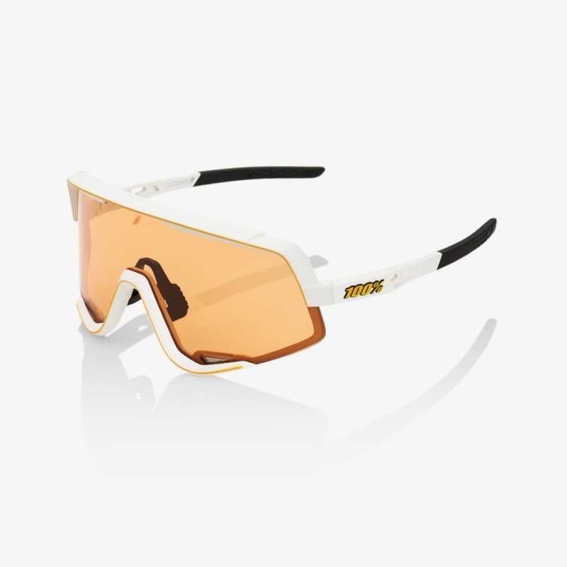 Okulary 100% GLENDALE Soft Tact Off White - Persimmon Lens (Szkło Pomarańczowe, LT 52% + Szkło Przeźroczyste, LT 93%) (NEW)