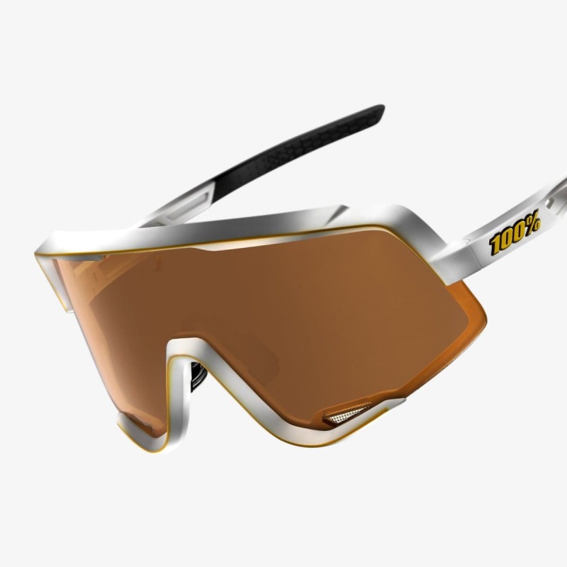 Okulary 100% GLENDALE Soft Tact Off White - Persimmon Lens (Szkło Pomarańczowe, LT 52% + Szkło Przeźroczyste, LT 93%) (NEW)