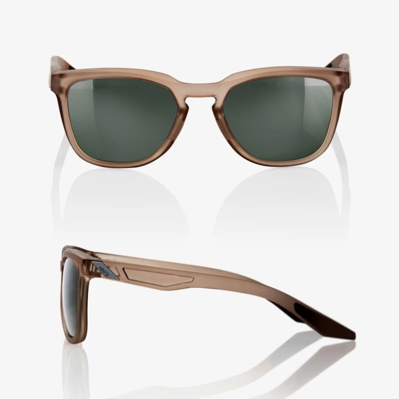 Okulary 100% HUDSON Soft Tact Translucent Crystal Sepia - Grey Green Lens (Szkła Szaro-Zielone, LT 12%) (DWZ)