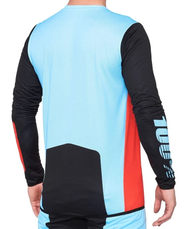 Koszulka męska 100% R-CORE X Jersey długi rękaw fluo red black roz. L (NEW)