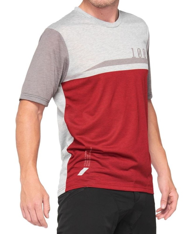 Koszulka męska 100% AIRMATIC Jersey krótki rękaw cherry grey roz. M (NEW 2021)