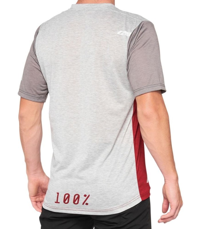 Koszulka męska 100% AIRMATIC Jersey krótki rękaw cherry grey roz. M (NEW 2021)