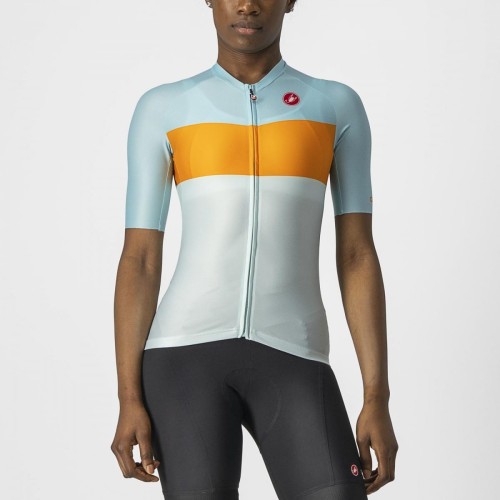 Damska koszulka kolarska Aero Pro W, silver gray/sulphur-light steel blue, rozmiar S