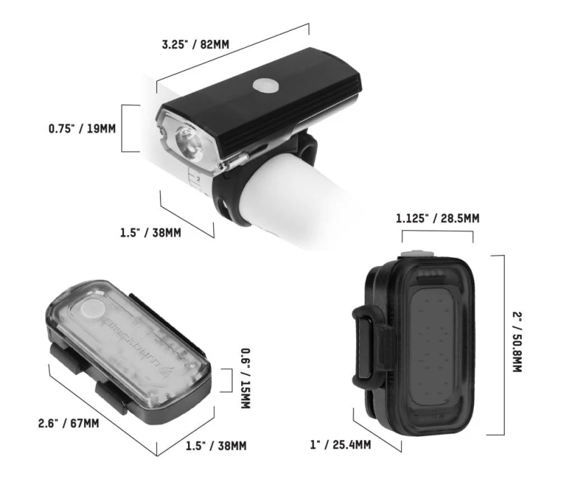 Zestaw lampki BLACKBURN LUMINATE 360 LIGHT SET przód 550 lumenów, tył 40 lumenów, bok 40 lumenów (NEW 2023)