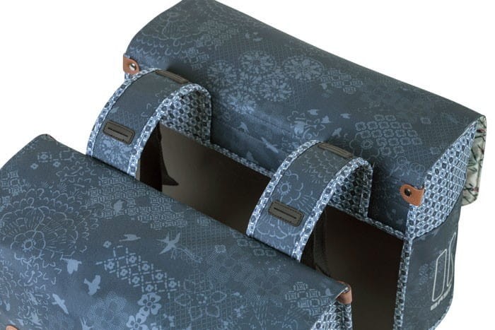 Sakwa miejska podwójna BASIL BOHEME DOUBLE BAG 35L, mocowanie na paski, wodoodporny poliester, indigo blue (NEW)