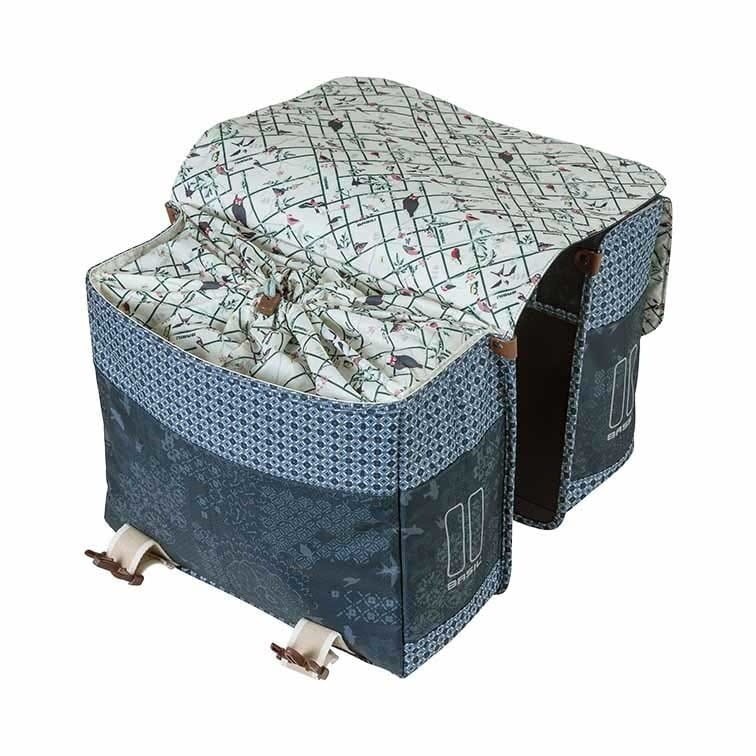 Sakwa miejska podwójna BASIL BOHEME DOUBLE BAG 35L, mocowanie na paski, wodoodporny poliester, indigo blue (NEW)