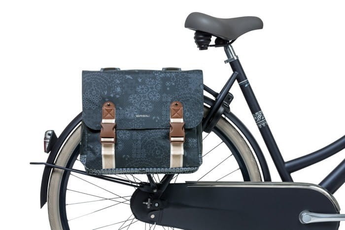 Sakwa miejska podwójna BASIL BOHEME DOUBLE BAG 35L, mocowanie na paski, wodoodporny poliester, indigo blue (NEW)