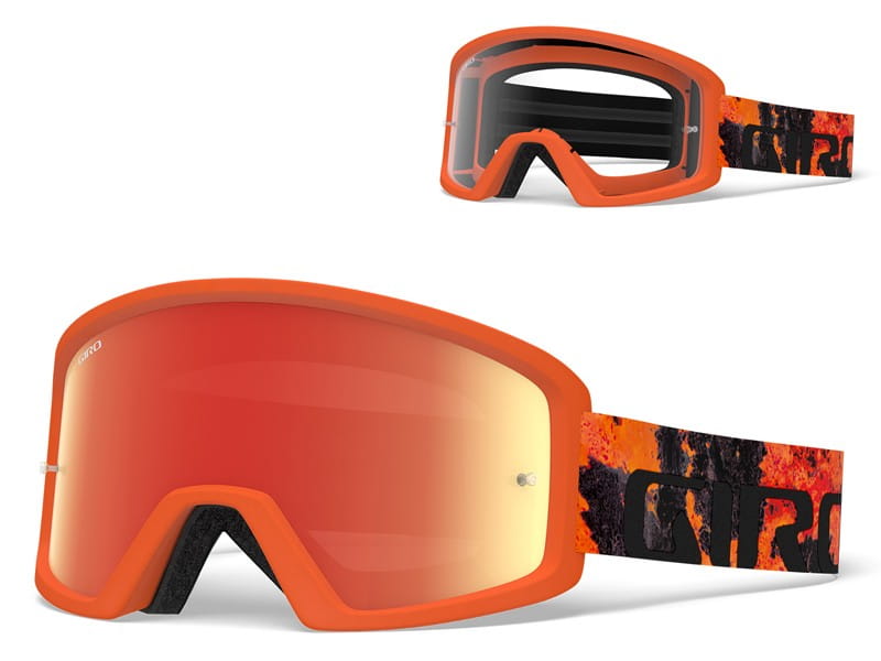Gogle GIRO TAZZ MTB lava (Szyba kolorowa AMBER xx% S3 + Szyba Przeźroczysta 99% S0) mocowanie pod zrywki (DWZ)