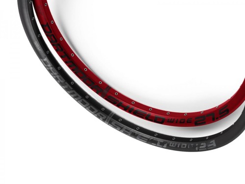 Obręcz Shield Wide 27.5", 32 otwory, tubeless ready, matowa czerwona anodowana