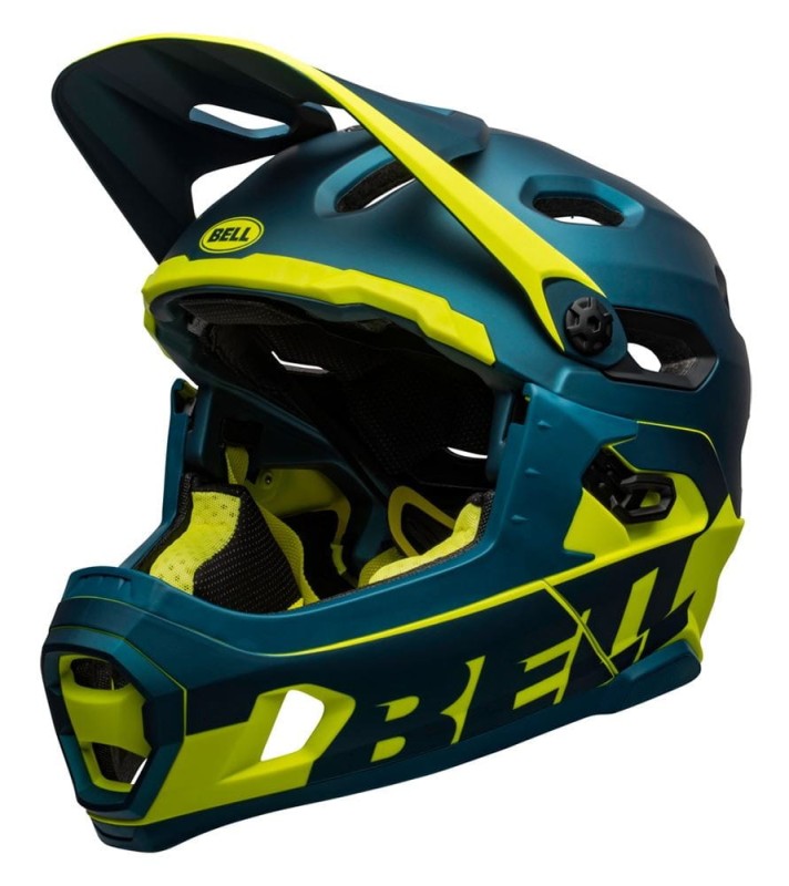 Kask full face BELL SUPER DH MIPS SPHERICAL matte gloss blue hi-viz roz. S (52–56 cm) (NEW)