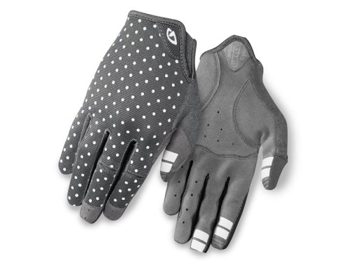 Rękawiczki damskie GIRO LA DND długi palec dark shadow white dots roz. L (obwód dłoni 190-204 mm / dł. dłoni 185-195 mm) (NEW)