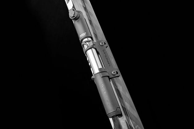 Pompka ręczna BIRZMAN Scope Apogee (Presta/Schrader), 120psi/8.3 bar, Długość 220mm, CNC, Srebrno-Czarna