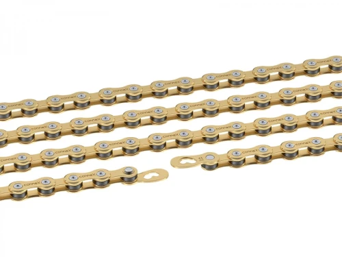 Łańcuch CONNEX 11sG gold stal 118 ogniw, spinka conneX link
