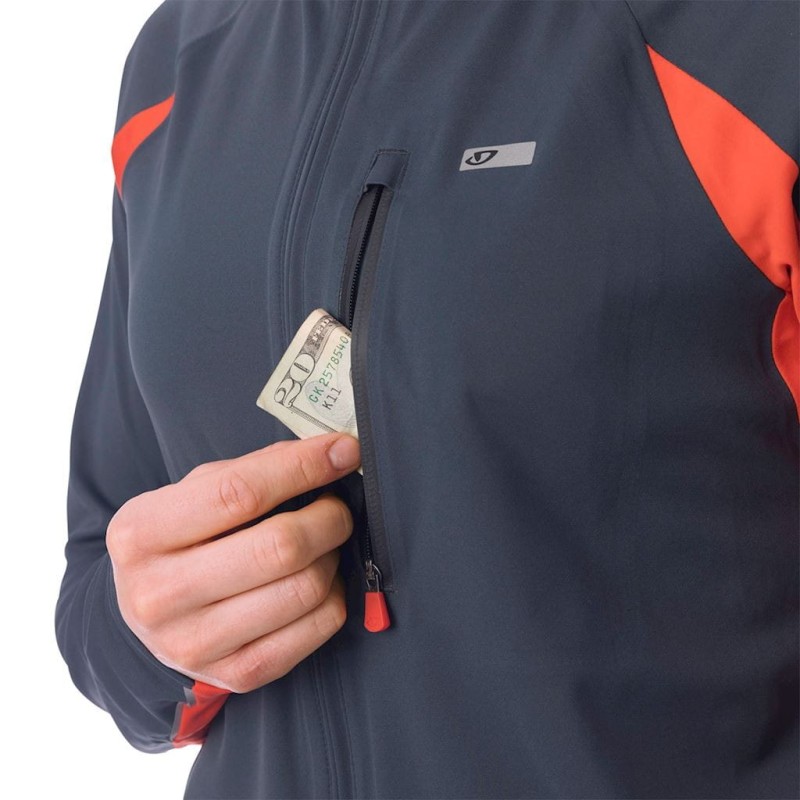 Kurtka damska GIRO CHRONO PRO NEOSHELL (POLARTEC NEOSHELL) Przeciwdeszczowa Oddychająca vermilion roz. S (DWZ)