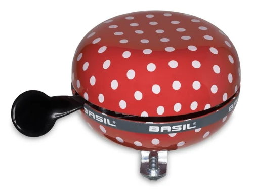 Dzwonek rowerowy BASIL BIG BELL POLKADOT 80mm, red/white dots (NEW)