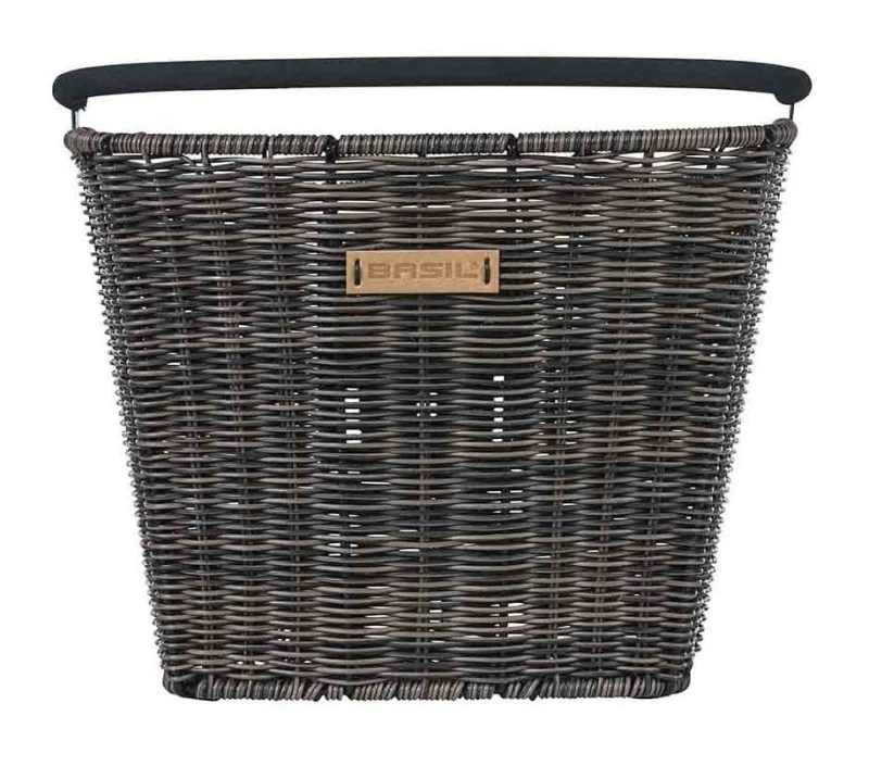 Kosz na kierownicę BASIL BREMEN RATTAN LOOK KF ratanowy + Płytka mocująca do kosza BASIL KLICKFIX ADAPTER PLATE system do mocowania na kierownicę odpi