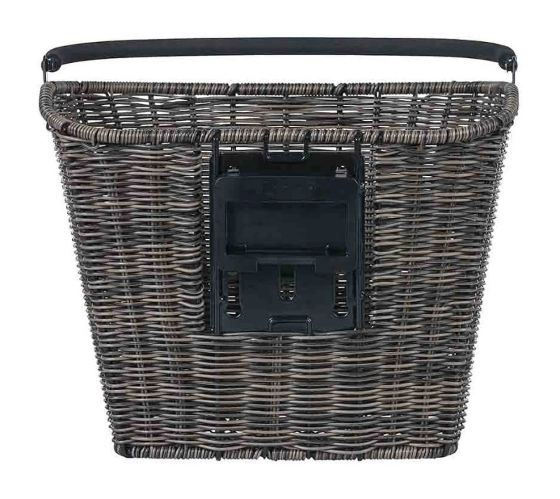 Kosz na kierownicę BASIL BREMEN RATTAN LOOK KF ratanowy + Płytka mocująca do kosza BASIL KLICKFIX ADAPTER PLATE system do mocowania na kierownicę odpi