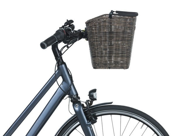 Kosz na kierownicę BASIL BREMEN RATTAN LOOK KF ratanowy + Płytka mocująca do kosza BASIL KLICKFIX ADAPTER PLATE system do mocowania na kierownicę odpi