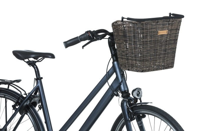 Kosz na kierownicę BASIL BREMEN RATTAN LOOK KF ratanowy + Płytka mocująca do kosza BASIL KLICKFIX ADAPTER PLATE system do mocowania na kierownicę odpi