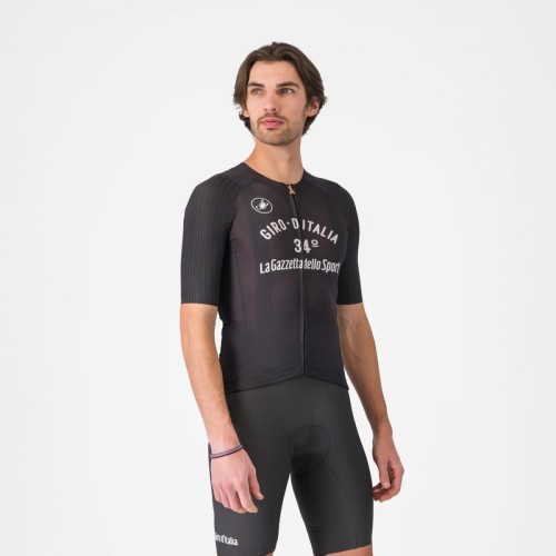 Koszulka kolarska Vintage Maglia Nera 34, black, rozmiar M