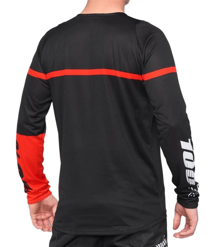 Koszulka męska 100% R-CORE Jersey długi rękaw red black roz. L (NEW)