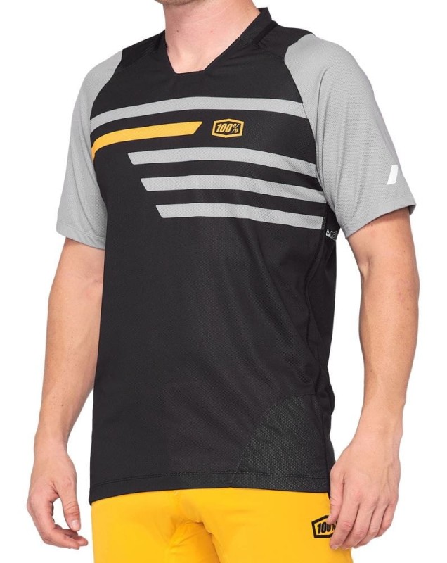 Koszulka męska 100% CELIUM Jersey krótki rękaw black mustard roz. L (NEW)