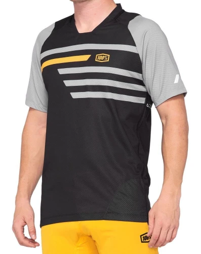 Koszulka męska 100% CELIUM Jersey krótki rękaw black mustard roz. XL