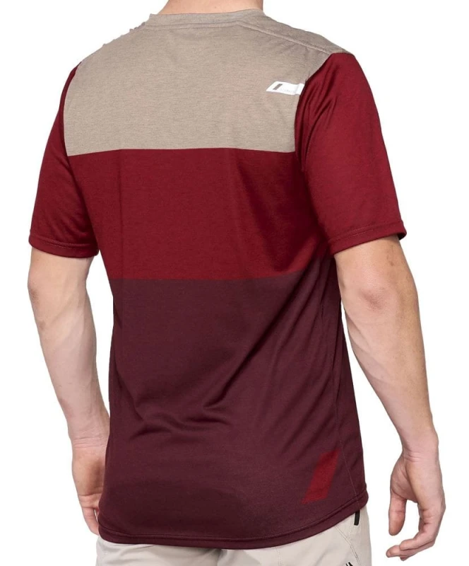 Koszulka męska 100% AIRMATIC Jersey krótki rękaw brick dark red roz. L (NEW)