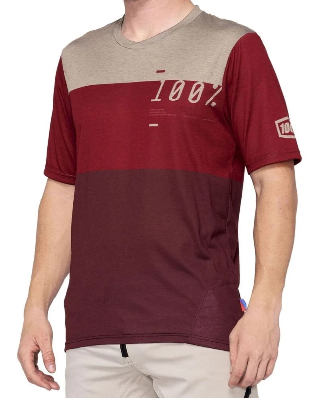 Koszulka męska 100% AIRMATIC Jersey krótki rękaw brick dark red roz. XL (NEW)