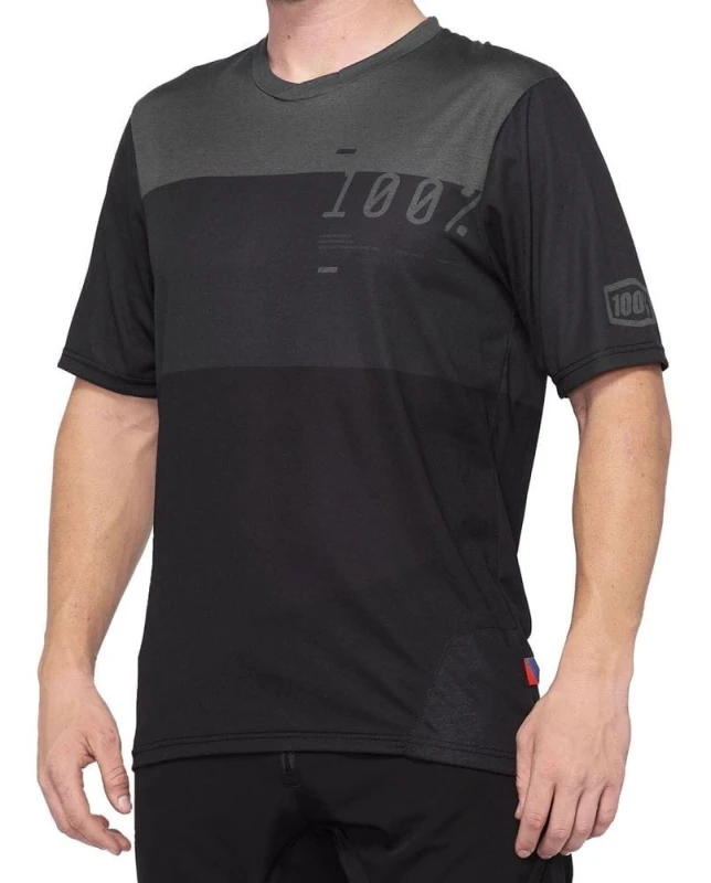Koszulka męska 100% AIRMATIC Jersey krótki rękaw charcoal black roz. L (NEW)