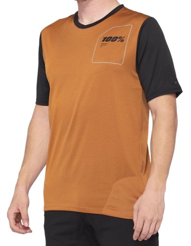 Koszulka męska 100% RIDECAMP Jersey krótki rękaw terracotta black roz. M