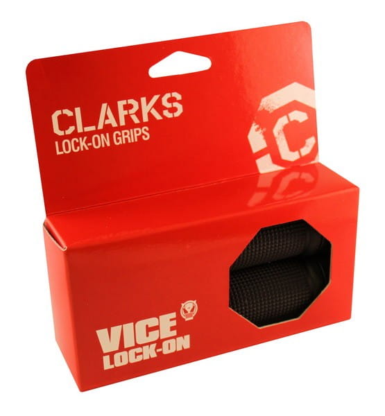 Chwyty kierownicy CLARK'S CLO201B LOCK-ON 130mm czarne, klamry czarne