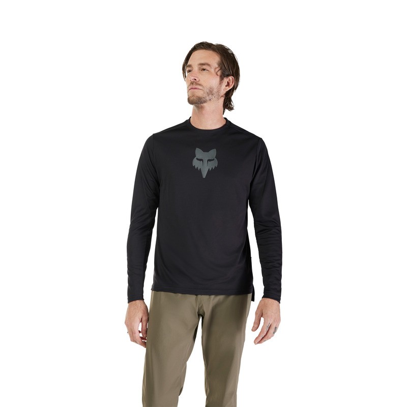 KOSZULKA ROWEROWA Z DŁUGIM RĘKAWEM FOX RANGER HEAD BLACK XL